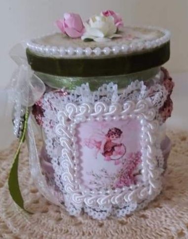 Frascos de vidro decorados