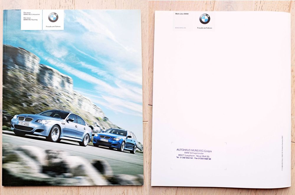 BMW M5 E60 / E61 prospekt 58 str. (1) 2007, stan BDB *przesyłka GRATIS