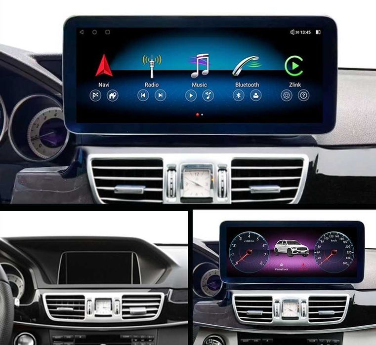CarPlay Android Auto Radio DAB+ Opcja Bluetooth YouTube Yanosik Android USB GPS WiFi 4G MP3 Mercedes E W212 System NTG4.5 BOSE