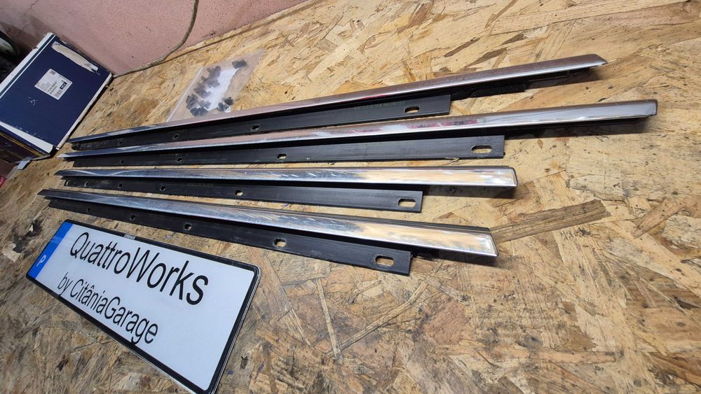 AUDI A4 B6-B7 (8E) Friso-Raspador Vidro CROMADOS originais COMO NOVOS