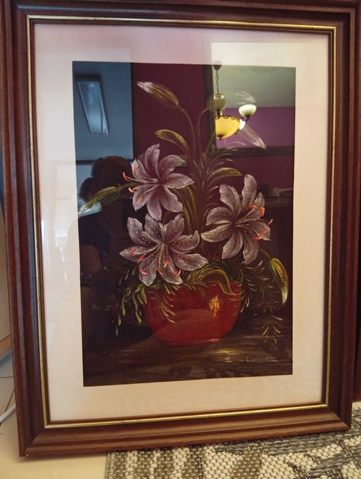 Quadro decorativo  em veludo de parede