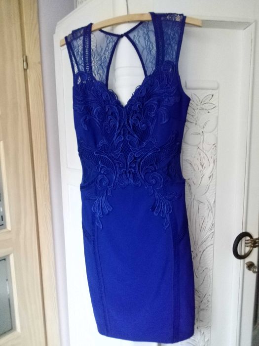 NOWA sukienka z gipiurą koronkowa Sylwester wesele bal elegancka 40 L