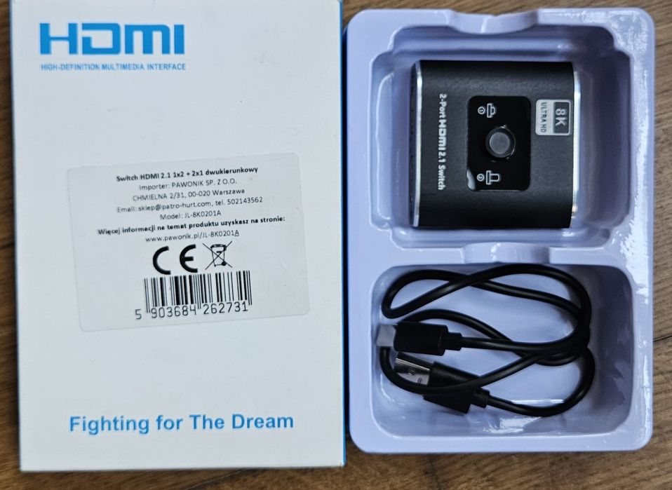 Splitter rozgałęziacz rozdzielacz  hdmi 8k 4k