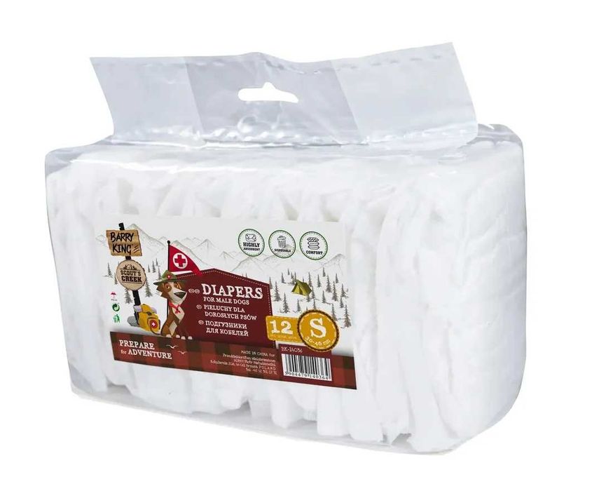 PIELUCHY dla Psa Samca BARRY KING Rozmiar S Obwód 30-46CM/12szt