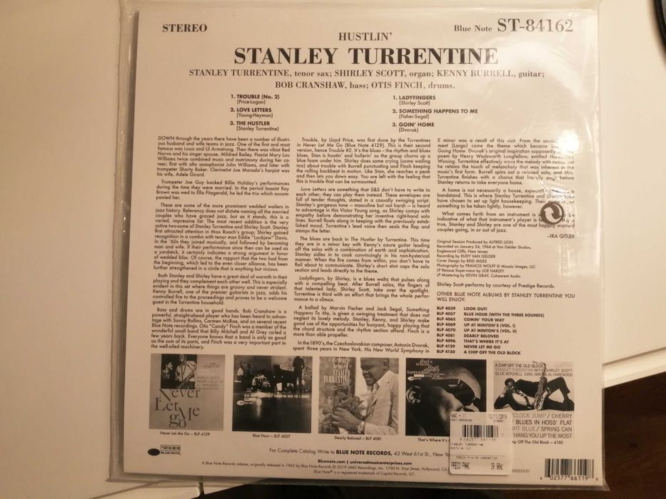 Stanley Turrentine – Hustlin' Vinyl Tone Poet Series