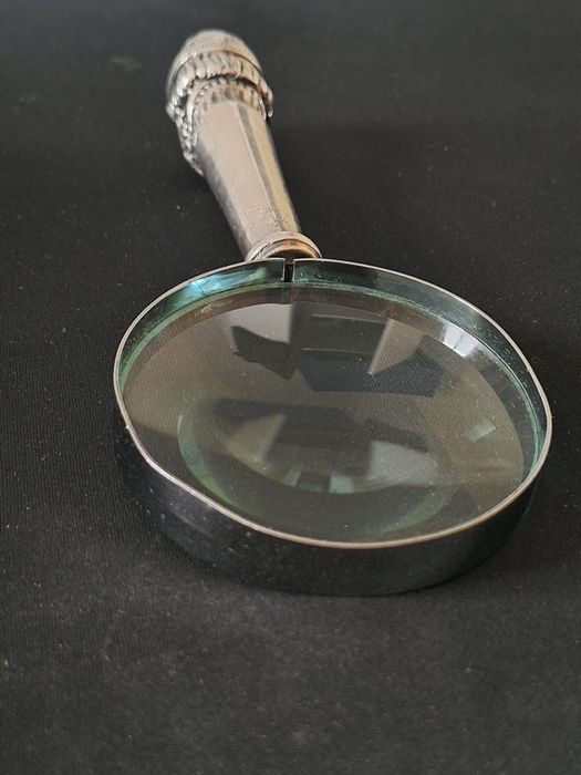 Stare Srebrne szkło powiększające unikat próba 925