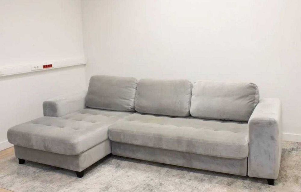 Диван-ліжко vittorio, 274/150 см, велюр сірий