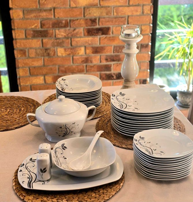 Zestaw obiadowy 43 elementy na 12 osób + waza - NOWY - 1 gatunek