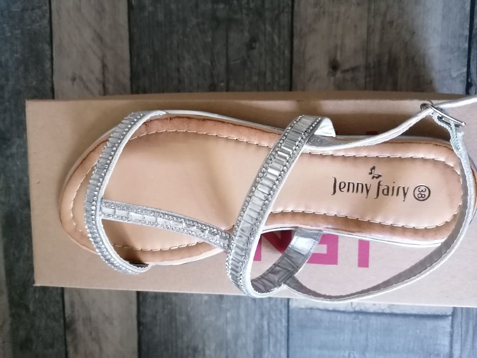 Sandały damskie srebrne