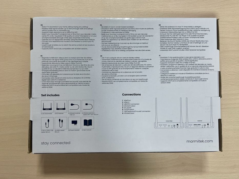 Transmissor TV Marmitek TV Anywhere Wireless HD - 1080p FullHD NOVO