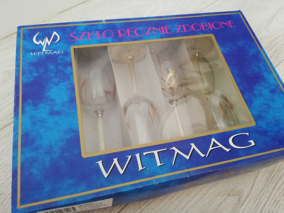 Kieliszki WITMAG złote ręcznie zdobione