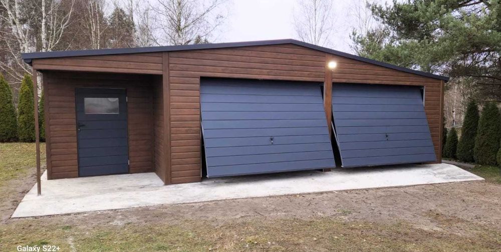 Garaż blaszany 9x5 PREMIUM kolor Dąb Orzech Grafit Garaże blaszane 9x5 9x6 9x7 dostawa i montaz w całej Polsce !