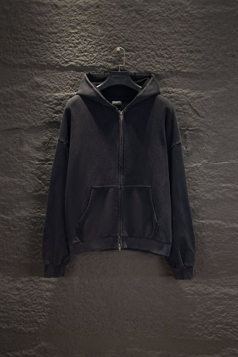 BALENCIAGA худи зип мужское оверсайз унисекс черное оригинал