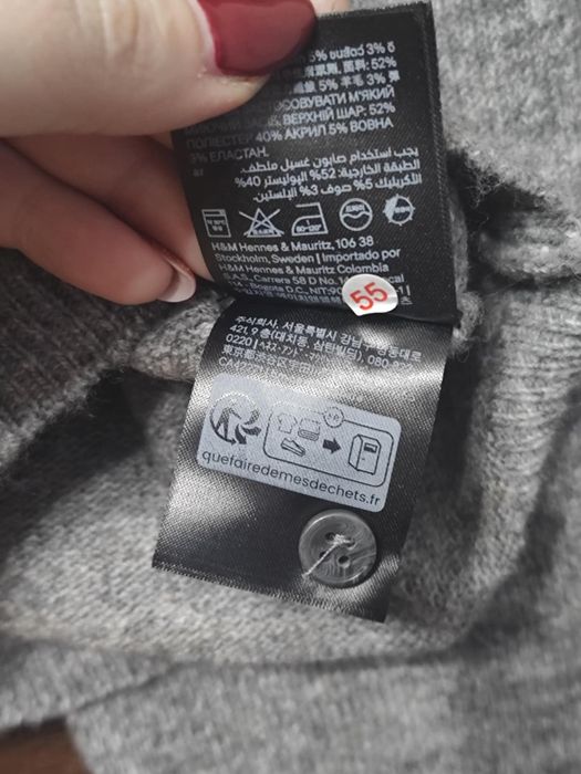 Sweter szary rozpinany