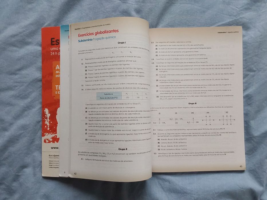 Caderno com exercícios Química novo 10° ano