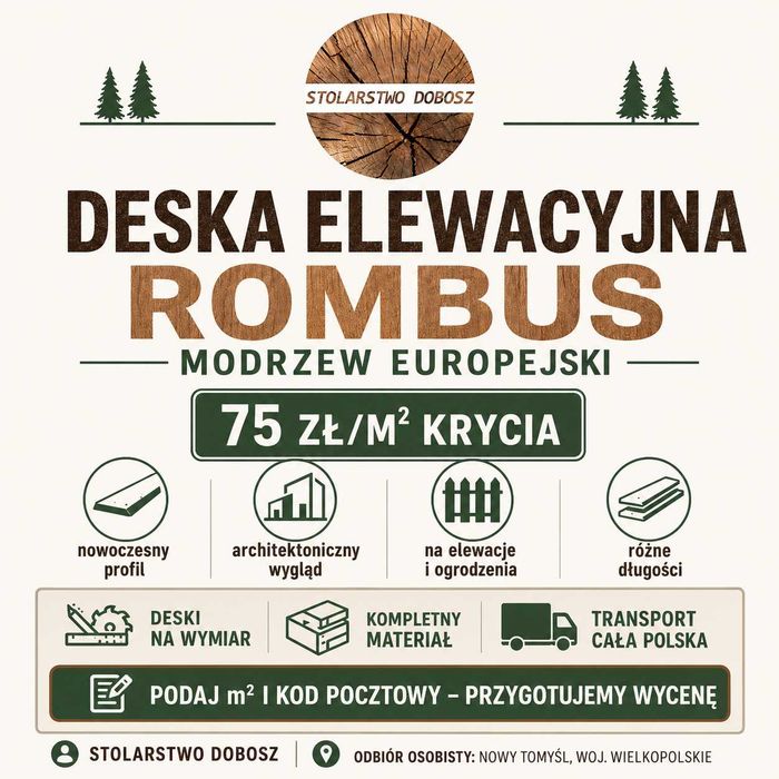 Deska Rombus Modrzew Europejski | Nowoczesna i Retro Fasada