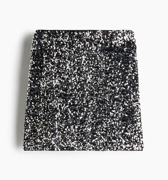 Elegancka i zmysłowa krótka spódnica z cekinami H&M rozmiar 48