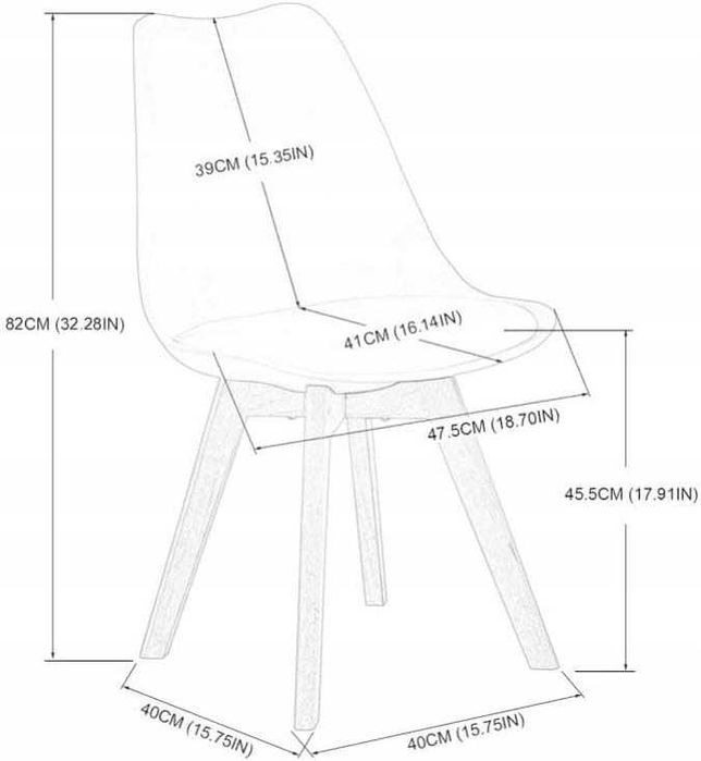 Zestaw KRZESEŁ krzesła 4szt. błękitne miękkie siedzisko DaMaOutlet.pl