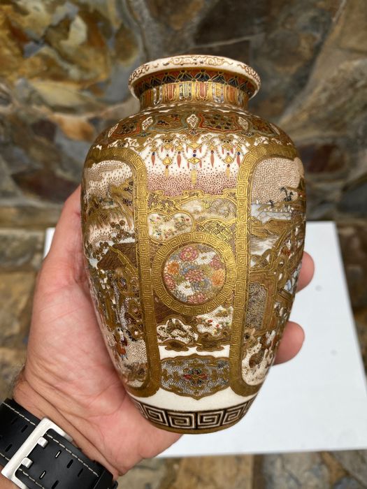 Pote Cerâmica Japonesa Imperial Fio de ouro 16 cm Séc XIX