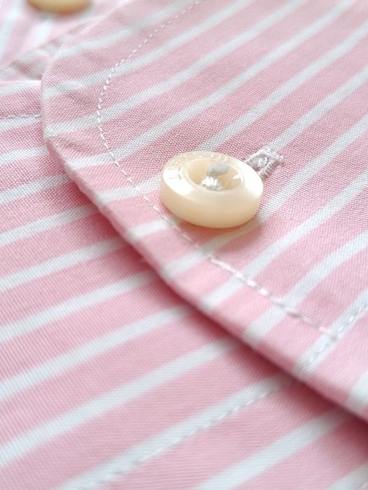 Wizytowa różowa w białe paski męska koszula 100's ply cotton marki  Hackett