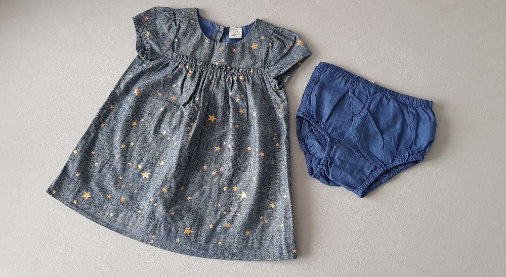 Rozmiar 80/86. GAP STAR SET - Sukienka jeansowa - medium wash