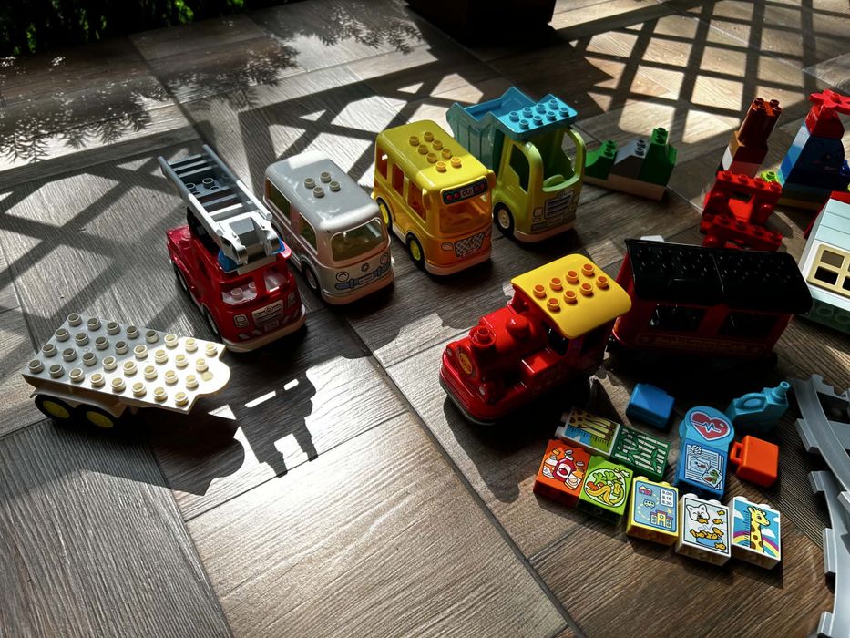 Lego Duplo POCIAG parowy + dodatki + POJAZDY!