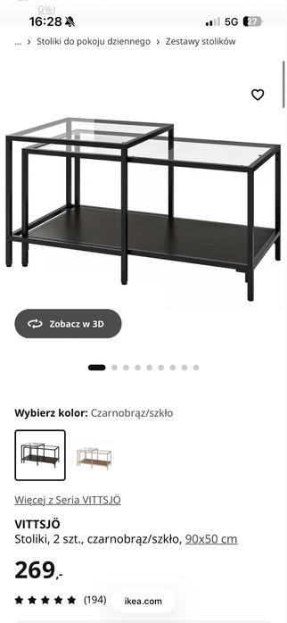 Stolik ikea vittsjo