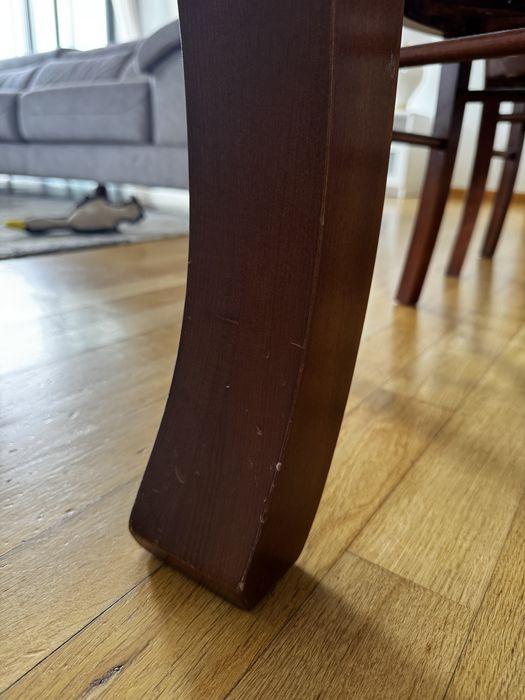 Mesa sala de jantar extensivel em cerejeira + 5 cadeiras