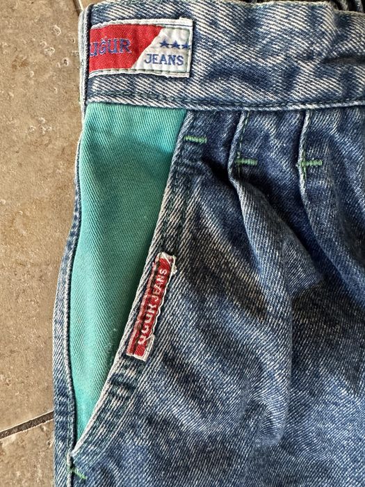 Turecki jeans komplecik 38 marmurek zielone wstawki
