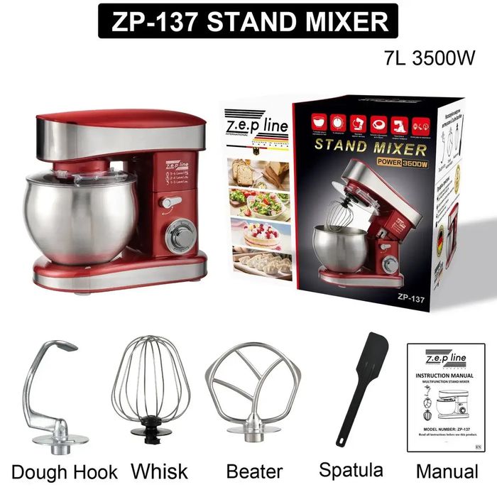 Тестомес кухонный миксер из нержавеющей стали 4в1 Zepline ZP-137