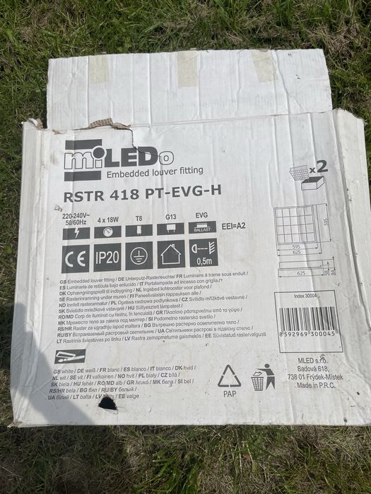 Lampa Oprawa rastrowa podtynkowa 4x 18W