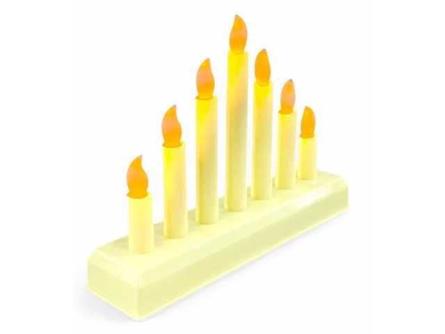 Świecznik Adwentowy LED Siedmioramienny BEŻOWY+BATERIE GRATIS