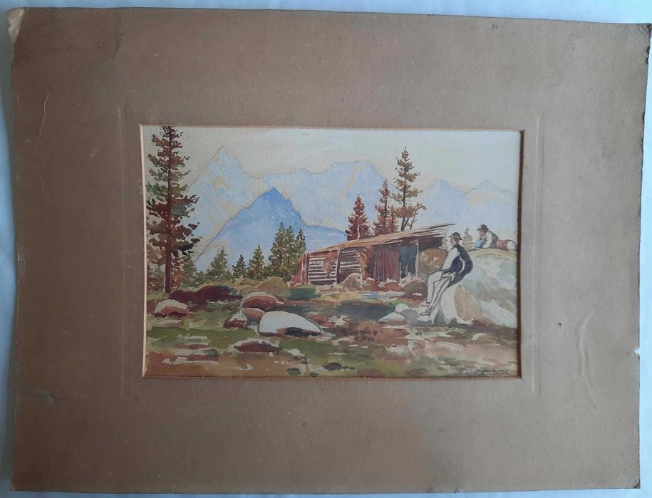 Tatry Akwarela H. Jaśkiewicz Hala Gąsienicowa
