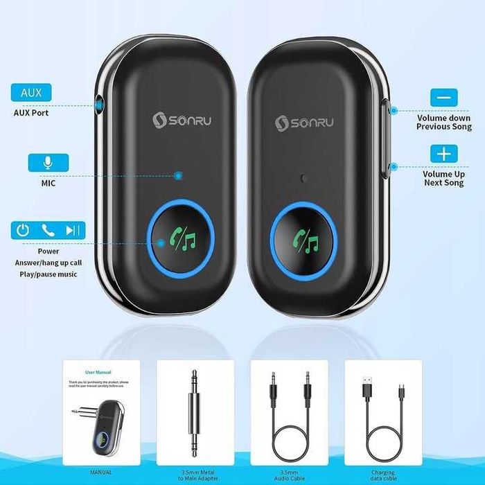 Samochodowy dodatkowy adapter Odbiornik Bluetooth SONRU