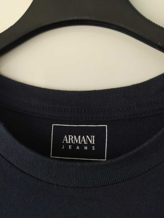 Granatowy longsleeve Armani Jeans roz. L 100% bawełna