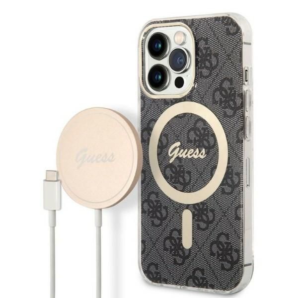 Zestaw Guess GUBPP13LH4EACSK Case+ Charger iPhone 13 Pro czarny/blac