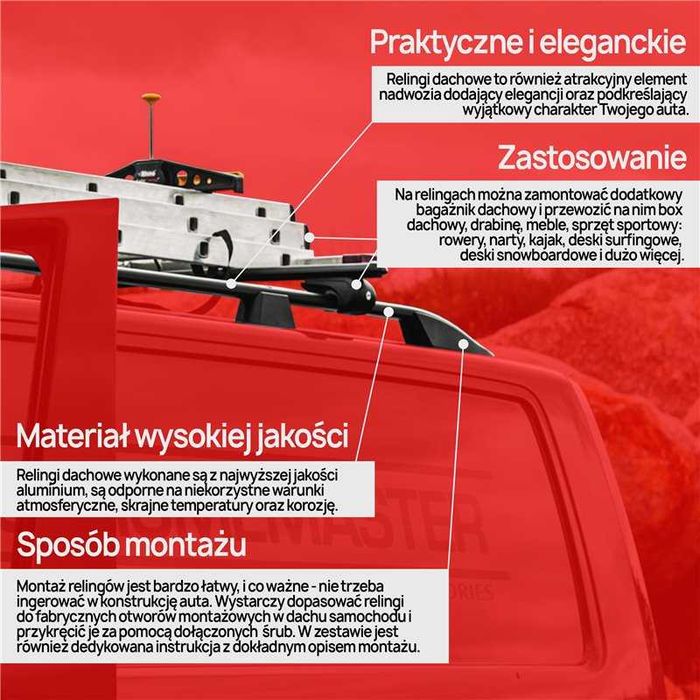 Relingi dachowe na dach Mercedes W663 W447 Vito V-Klasa V Klasa