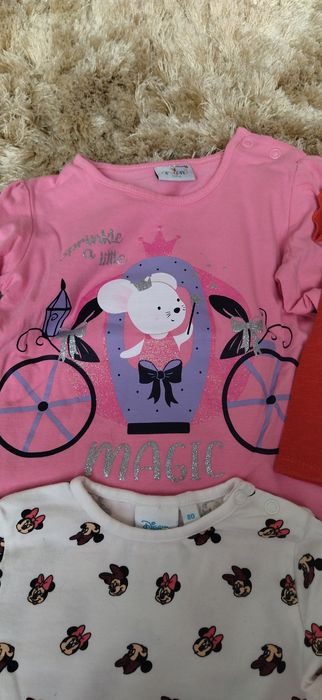 4 bluzeczki roz 80