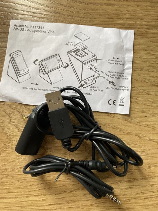 Głośnik do telefonu Sinus Vibe + podstawka stojak AUX  komplet