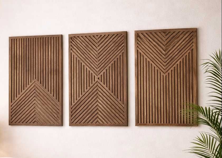 Drewniany panel dekoracyjny 3D – 50x70 cm | 1 szt - 139zł