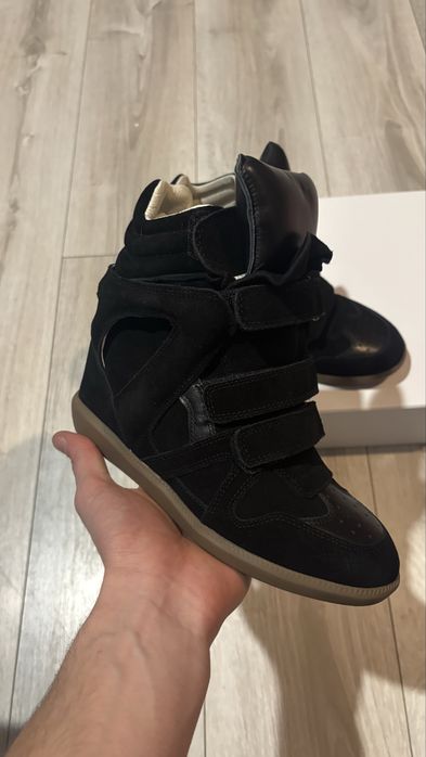 Isabel Marant sneakersy na koturnie - czarne