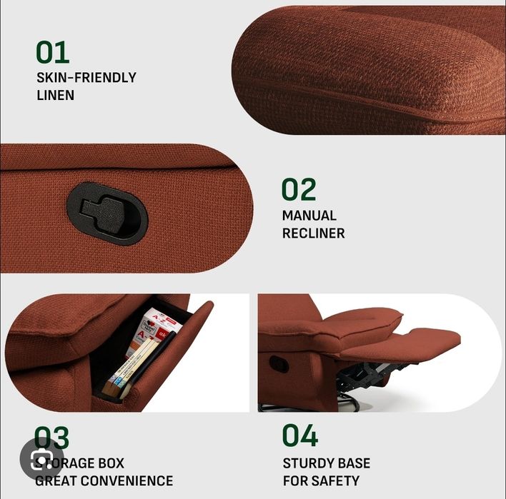 Cadeirão de relaxamento giratório com função de baloiço,  cor marron