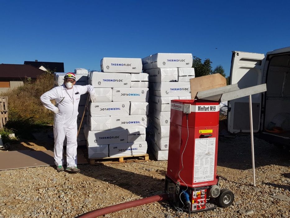 Ocieplenie celulozą ,naprawy po kunach , zabudowy g-k , termowizja