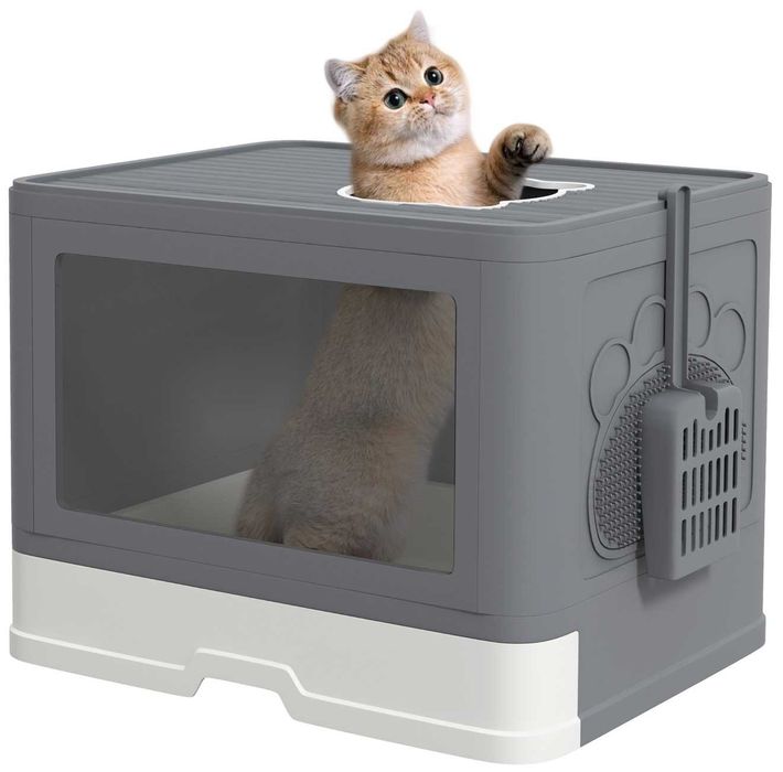 Kuweta dla kota z drzwiczkami z górnym wyjściem system "Clean Floor"