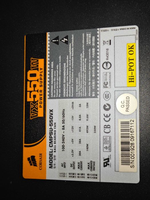 Zasilacz ATX Corsair VX550 550W