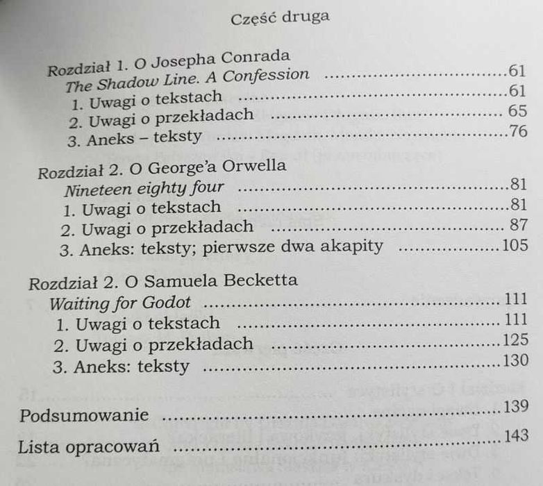 Urszula Dąmbska-Prokop  Stylistyka i przekłady Conrad, Orwell, Beckett