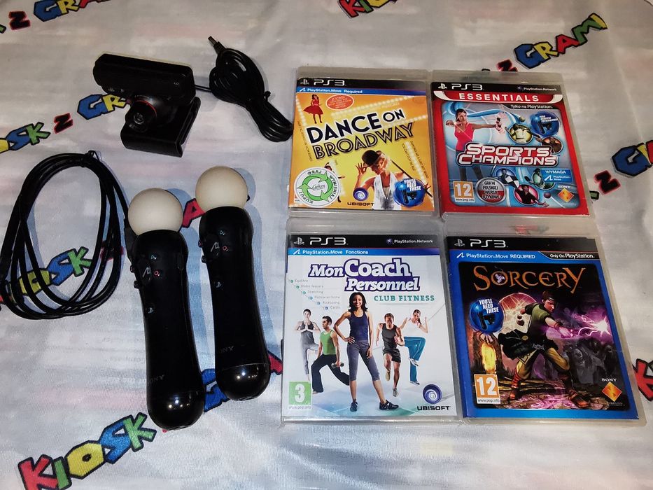 Zestaw 2x kontroler MOVE + kamerka + gry TOTALNIE TANIO (WYPRZEDAŻ NADWYŻEK)sklep Ursus