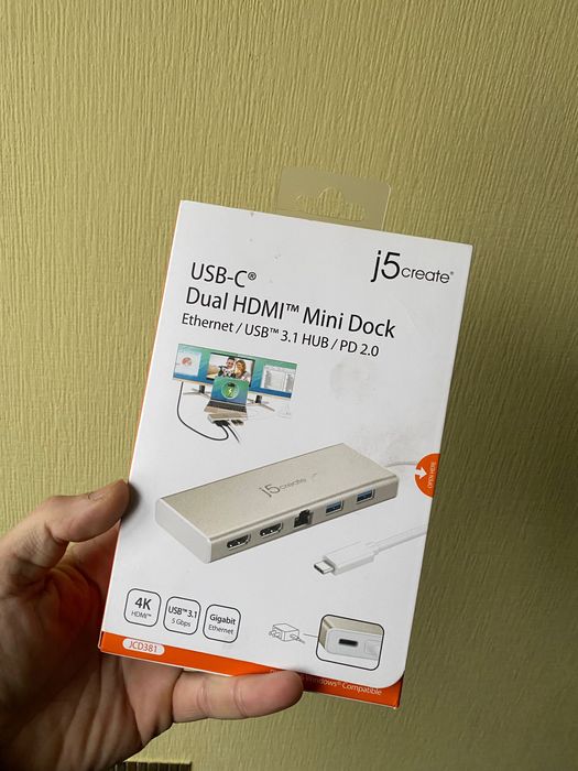 Міні док станція usb-c hdmi j5create model jcd381