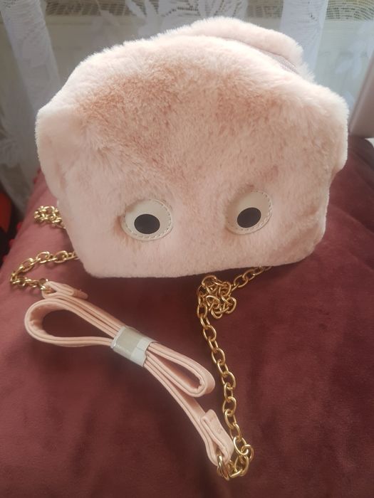 Piekna różowa torebeczka dla dziewczynki z oczami, h&m