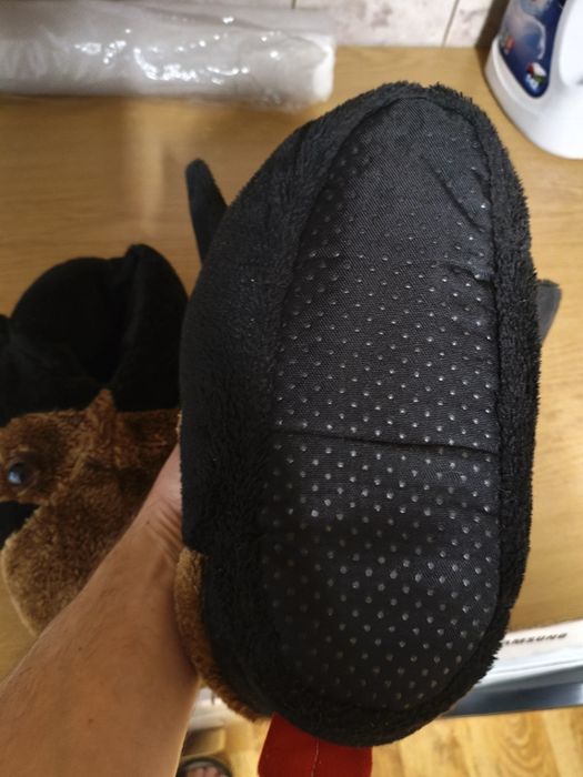 Kapcie pieski, czarno-brązowe